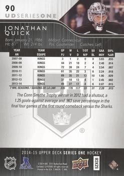 2014-15 Upper Deck - Oversized #90 Jonathan Quick Back