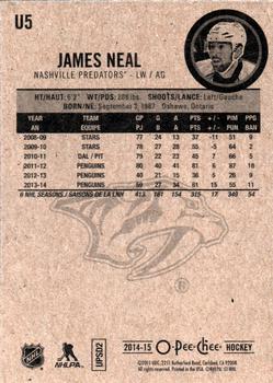 2014-15 Upper Deck - 2014-15 O-Pee-Chee Update #U5 James Neal Back