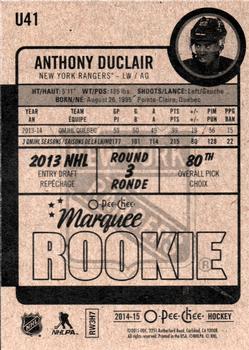 2014-15 Upper Deck - 2014-15 O-Pee-Chee Update #U41 Anthony Duclair Back