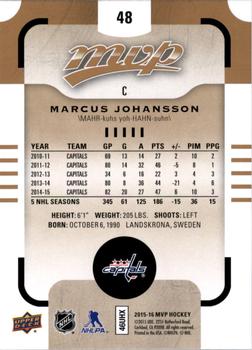 2015-16 Upper Deck MVP #48 Marcus Johansson Back