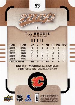 2015-16 Upper Deck MVP #53 T.J. Brodie Back