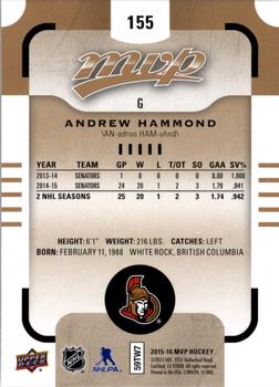 2015-16 Upper Deck MVP #155 Andrew Hammond Back