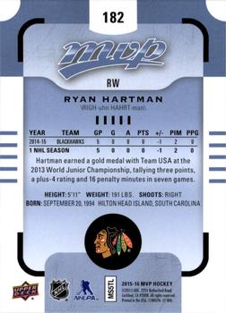 2015-16 Upper Deck MVP #182 Ryan Hartman Back