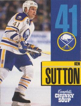1991-92 Campbell's Buffalo Sabres #21 Ken Sutton Front
