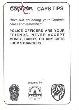 1986-87 Washington Capitals Police #NNO David Poile Back