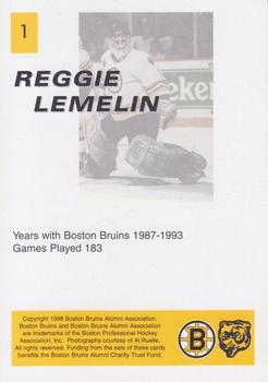 1998-99 Boston Bruins Alumni #1 Reggie Lemelin Back