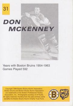 1998-99 Boston Bruins Alumni #31 Don McKenney Back