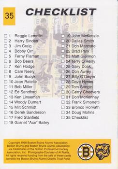 1998-99 Boston Bruins Alumni #35 Checklist Back