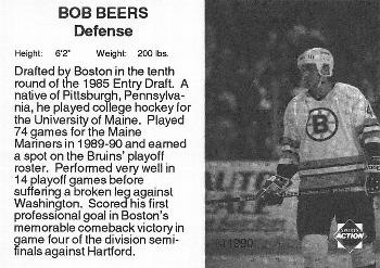 1990-91 Sports Action Boston Bruins #NNO Bob Beers Back