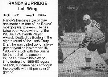 1990-91 Sports Action Boston Bruins #NNO Randy Burridge Back