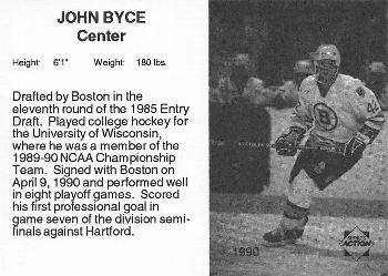 1990-91 Sports Action Boston Bruins #NNO John Byce Back