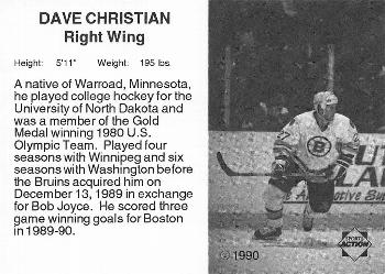 1990-91 Sports Action Boston Bruins #NNO Dave Christian Back