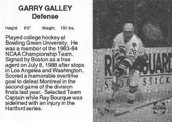 1990-91 Sports Action Boston Bruins #NNO Garry Galley Back