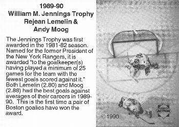 1990-91 Sports Action Boston Bruins #NNO Rejean Lemelin / Andy Moog Back