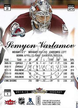 2014-15 Fleer Showcase - Flair Showcase #29 Semyon Varlamov Back