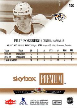2014-15 Fleer Showcase - Skybox Premium #18 Filip Forsberg Back