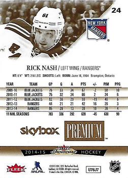 2014-15 Fleer Showcase - Skybox Premium #24 Rick Nash Back