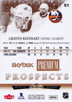 2014-15 Fleer Showcase - Skybox Premium #51 Griffin Reinhart Back