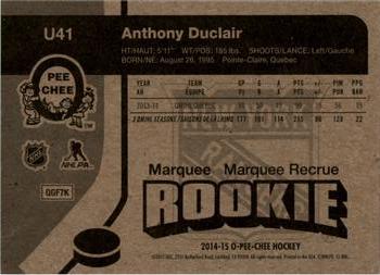 2014-15 Upper Deck - 2014-15 O-Pee-Chee Update Retro #U41 Anthony Duclair Back