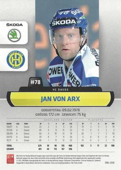 2011-12 PCAS Swiss National League #SNL-006 Jan von Arx Back