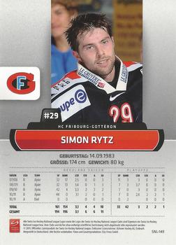 2011-12 PCAS Swiss National League #SNL-149 Simon Rytz Back
