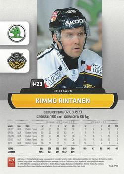 2011-12 PCAS Swiss National League #SNL-199 Kimmo Rintanen Back