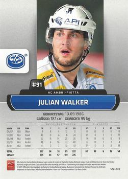 2011-12 PCAS Swiss National League #SNL-249 Julian Walker Back