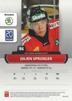 2011-12 PCAS Swiss National League #SNL-268 Julien Sprunger Back