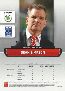 2011-12 PCAS Swiss National League #SNL-274 Sean Simpson Back