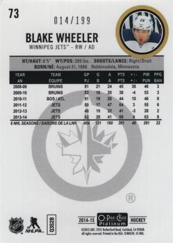2014-15 SP Game Used Gold Spectrum Prime /90 Blake Wheeler #53