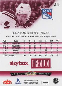2014-15 Fleer Showcase - SkyBox Premium Star Rubies #24 Rick Nash Back