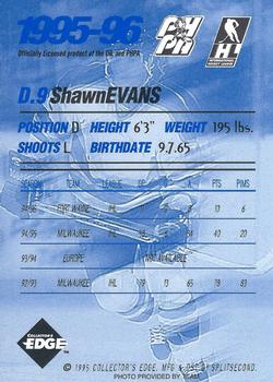 1995-96 Edge Ice Fort Wayne Komets (IHL) #NNO Shawn Evans Back