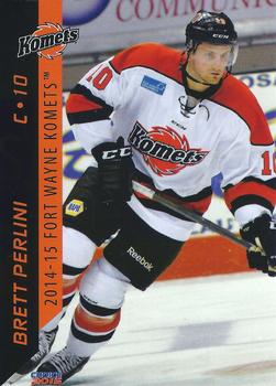 2014-15 Choice Fort Wayne Komets (ECHL) #15 Brett Perlini Front