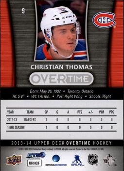 2013-14 Upper Deck Overtime #9 Christian Thomas Back