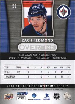 2013-14 Upper Deck Overtime #50 Zach Redmond Back