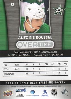 2013-14 Upper Deck Overtime #53 Antoine Roussel Back