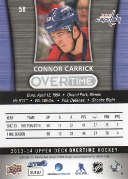 2013-14 Upper Deck Overtime #58 Connor Carrick Back