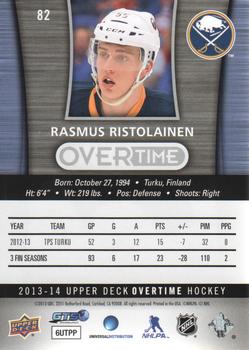 2013-14 Upper Deck Overtime #82 Rasmus Ristolainen Back