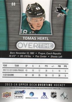 2013-14 Upper Deck Overtime #88 Tomas Hertl Back