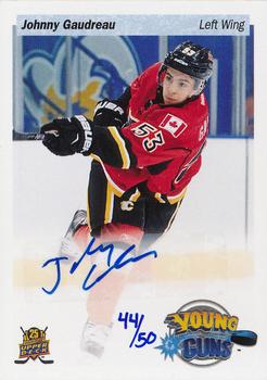 2014-15 Upper Deck - 25th Anniversary Young Guns Tribute Priority Signings Fall Expo #PS-JG Johnny Gaudreau Front