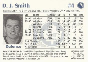 2000-01 St. John's Maple Leafs (AHL) #NNO D.J. Smith Back