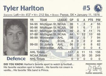 2000-01 St. John's Maple Leafs (AHL) #NNO Tyler Harlton Back