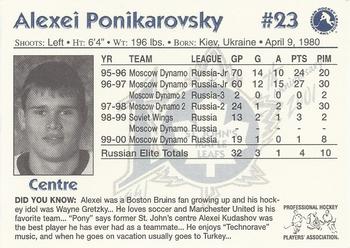 2000-01 St. John's Maple Leafs (AHL) #NNO Alexei Ponikarovsky Back