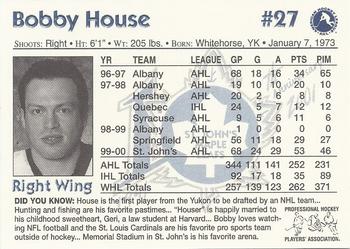 2000-01 St. John's Maple Leafs (AHL) #NNO Bobby House Back