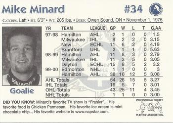 2000-01 St. John's Maple Leafs (AHL) #NNO Mike Minard Back