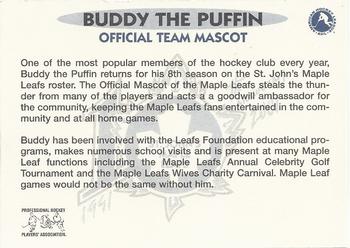 2000-01 St. John's Maple Leafs (AHL) #NNO Buddy Back