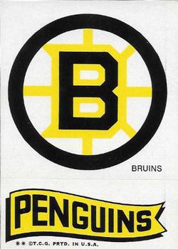 1973-74 Topps - Team Stickers #NNO Bruins / Penguins Front