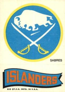 1973-74 Topps - Team Stickers #NNO Sabres / Islanders Front