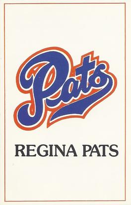 1981-82 Regina Pats (WHL) Police #1 Regina Pats (Header) Front