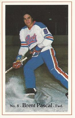 1981-82 Regina Pats (WHL) Police #19 Brent Pascal Front